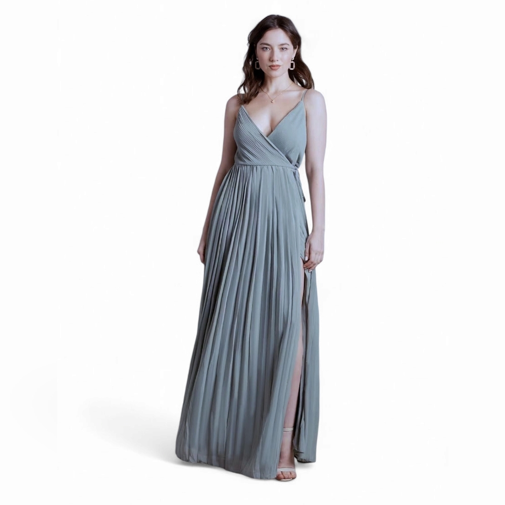 Soieblu Pleated Wrap Maxi Dress